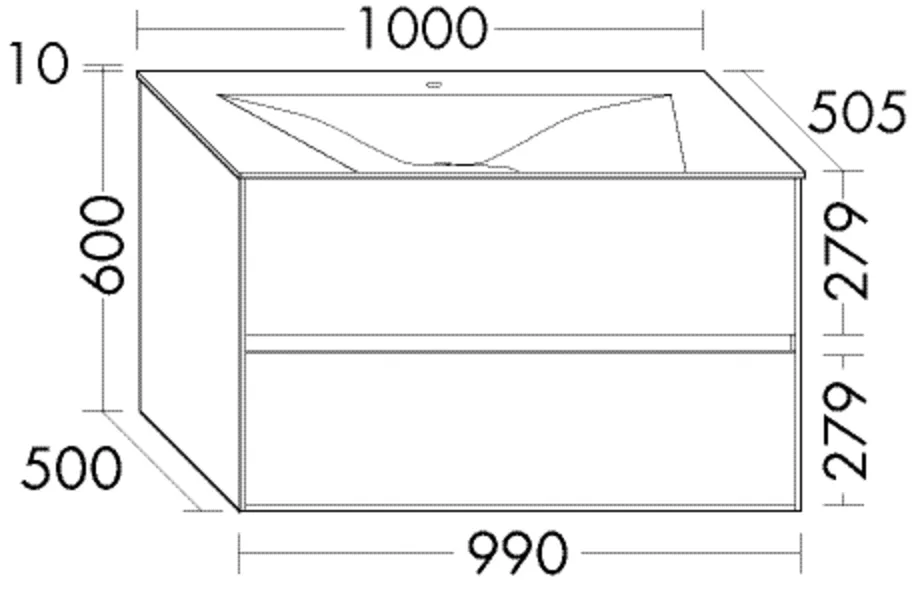 burgbad Waschtischunterschrank „rc40Solitaire“ in Weiß Solid Matt