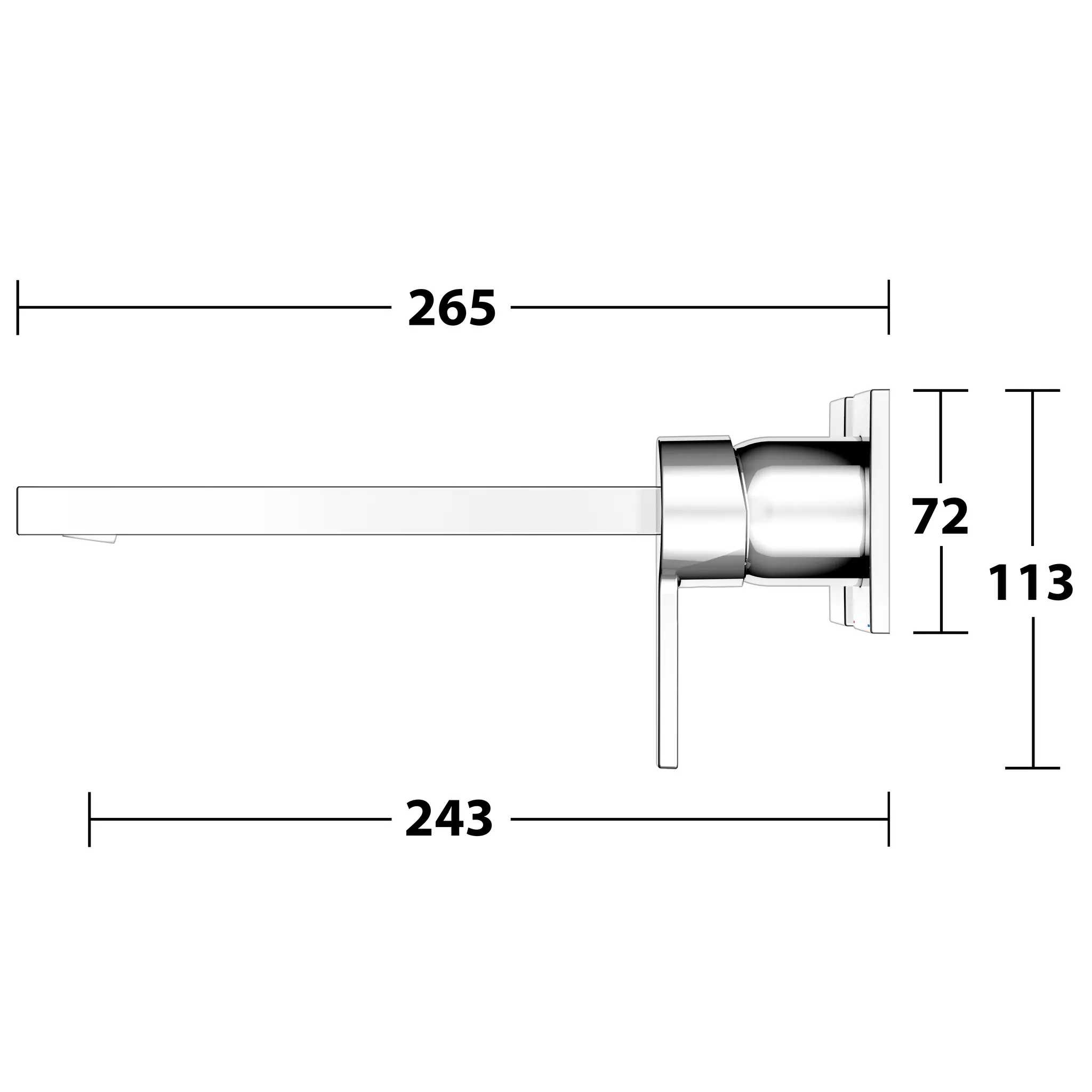 EHM-WT-Mischer Edition 11 51116, UP, Ausladung 243 mm, verchromt