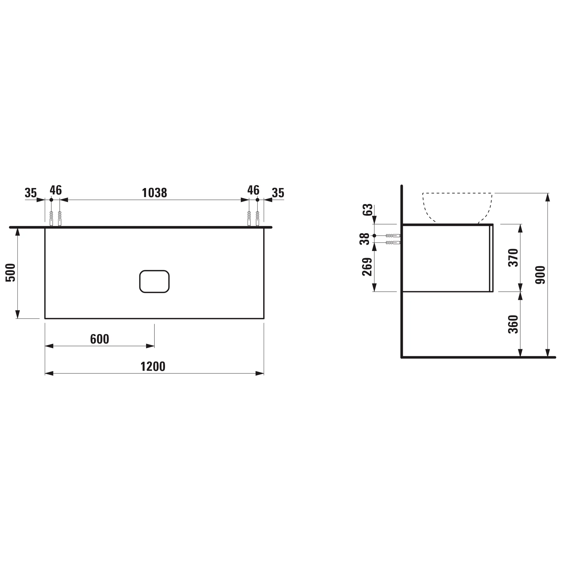 Laufen Schubladenelement (Waschtischunterbau+Waschtischplatte), ILBAGNOALESSI, 500x1200x370 Laufen Schubladenelement (Waschtischunterbau+Waschtischplatte), ILBAGNOALESSI, 500x1200x370