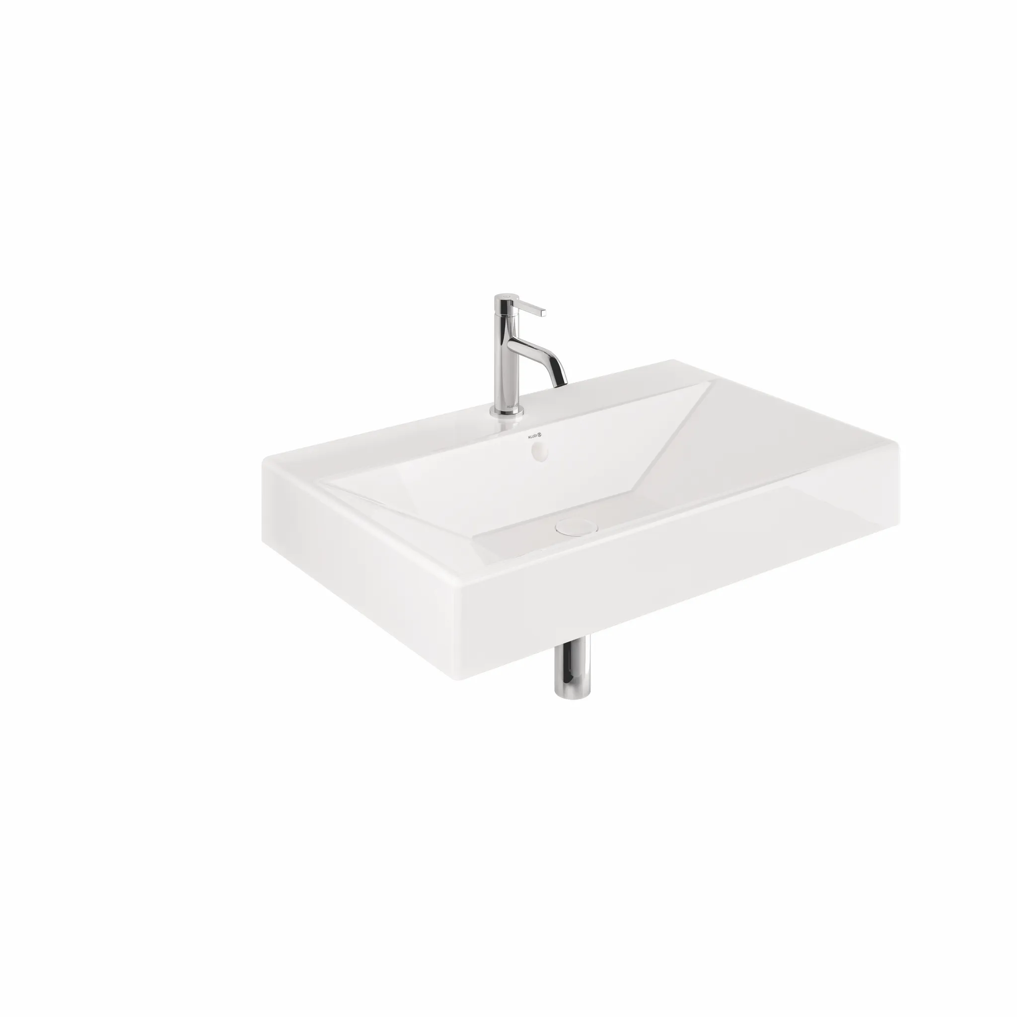Kludi-RESA Waschtisch 81 x 50 cm H12 cm, Ein Hahnloch, Mattschwarz Kludi-RESA Waschtisch 81 x 50 cm H12 cm, Ein Hahnloch, Mattschwarz