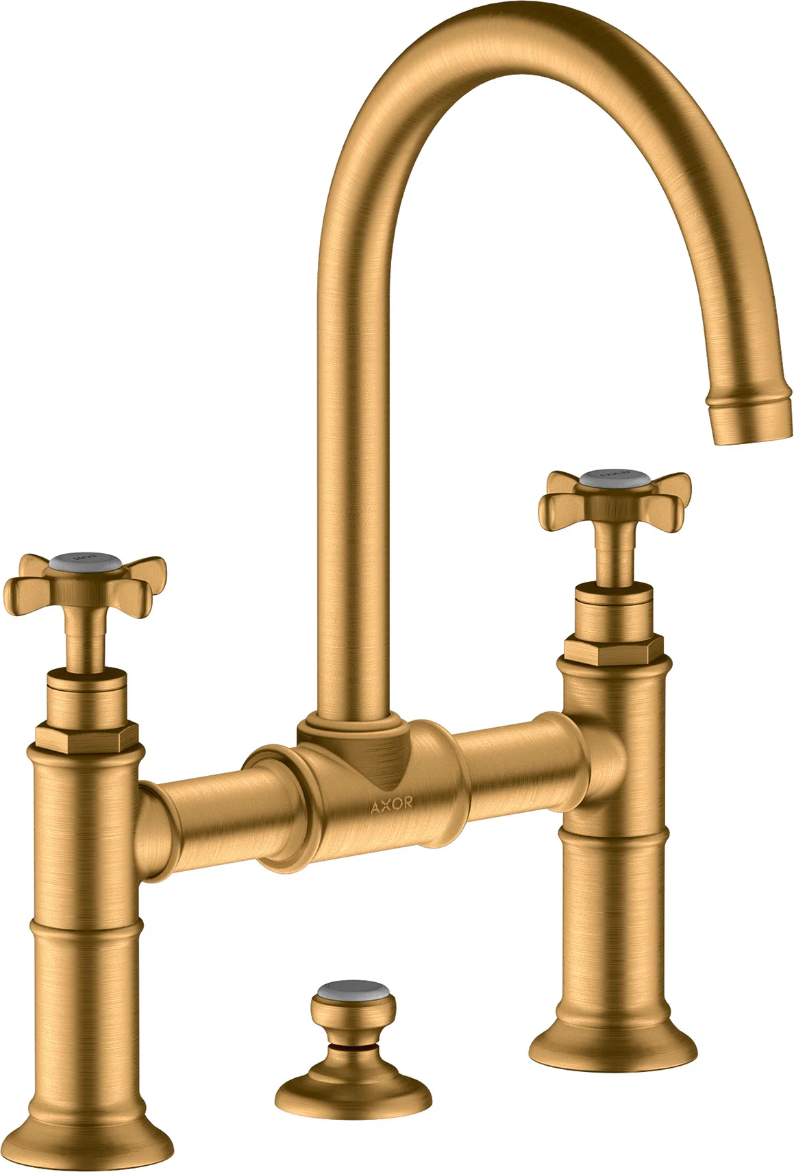 Hansgrohe AXOR Montreux 2-Griff Waschtischarmatur Brushed Gold Optic, ComfortZone 220, Ausladung 175 mm, Auslaufhöhe 224 mm, Kreuzgriff, Laminarstrahl, max. Durchfluss 5 l/min, Keramikventile 90°, für Durchlauferhitzer geeignet Hansgrohe AXOR Montreux 2-Griff Waschtischarmatur Brushed Gold Optic, ComfortZone 220, Ausladung 175 mm, Auslaufhöhe 224 mm, Kreuzgriff, Laminarstrahl, max. Durchfluss 5 l/min, Keramikventile 90°, für Durchlauferhitzer geeignet