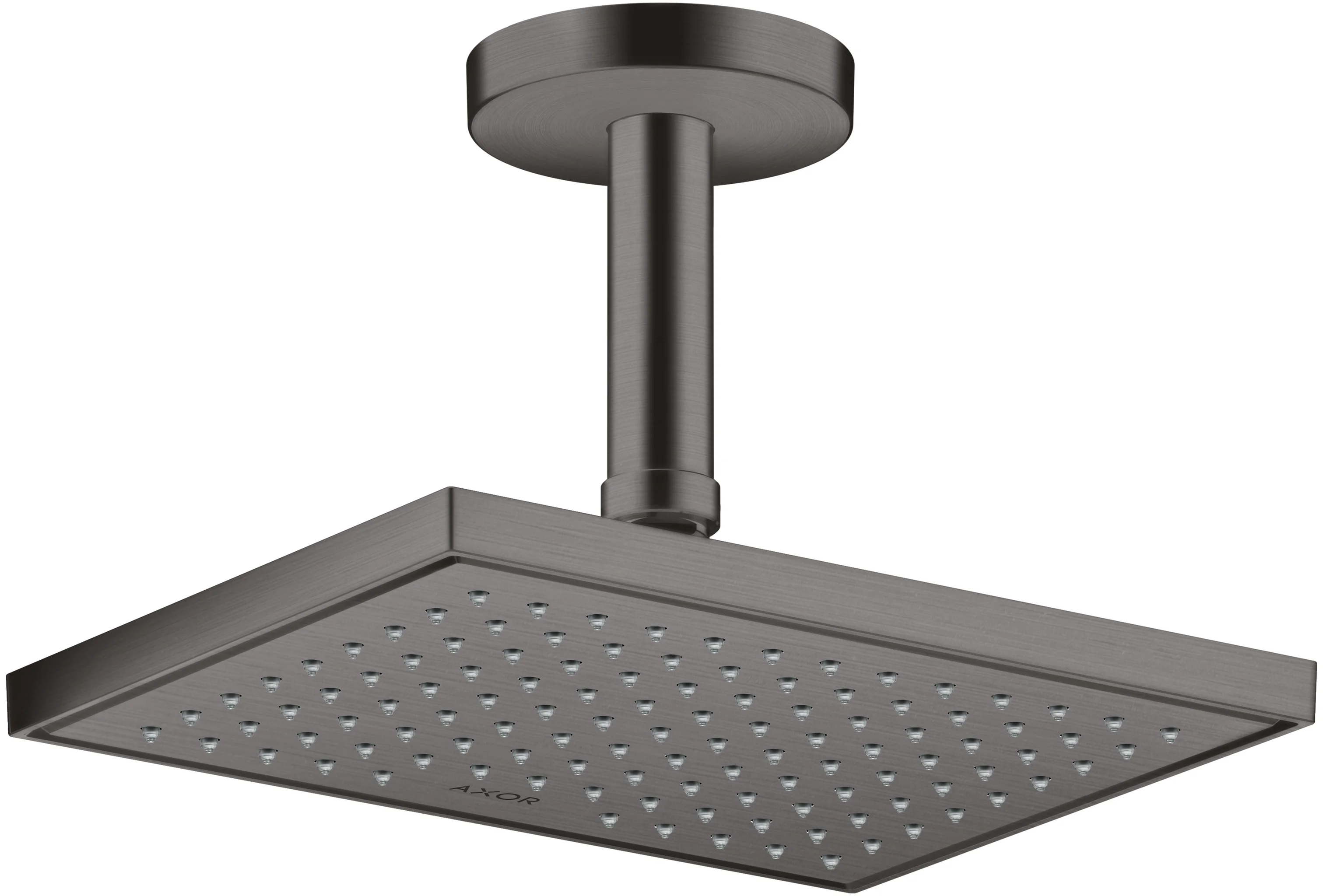 Hansgrohe AXOR ShowerSolutions Kopfbrause 1jet EcoSmart+ Brushed Black Chrome, 245 x 185 mm, winkelverstellbar, für Durchlauferhitzer geeignet