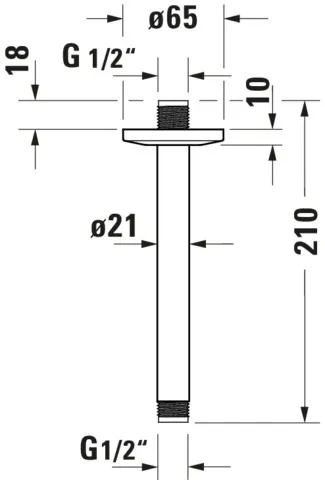 Duravit Brausearm L 200mm, Deckenmontage, Rosette Rund, Bronze Gebürstet Duravit Brausearm L 200mm, Deckenmontage, Rosette Rund, Bronze Gebürstet