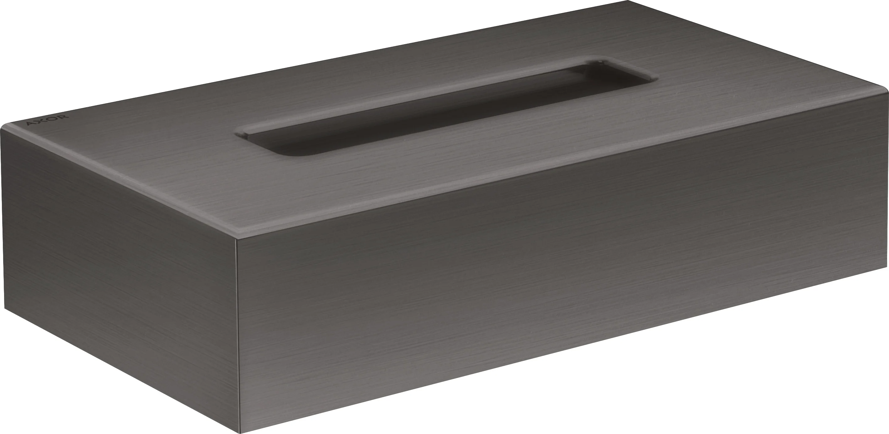 Hansgrohe AXOR Universal Circular Kosmetiktuchbox Brushed Black Chrome, Wandmontage, Schraubbefestigung, Metall/Kunststoff, verdeckte Befestigung, Bohrloch 6 mm, Bohrabstand 200 mm