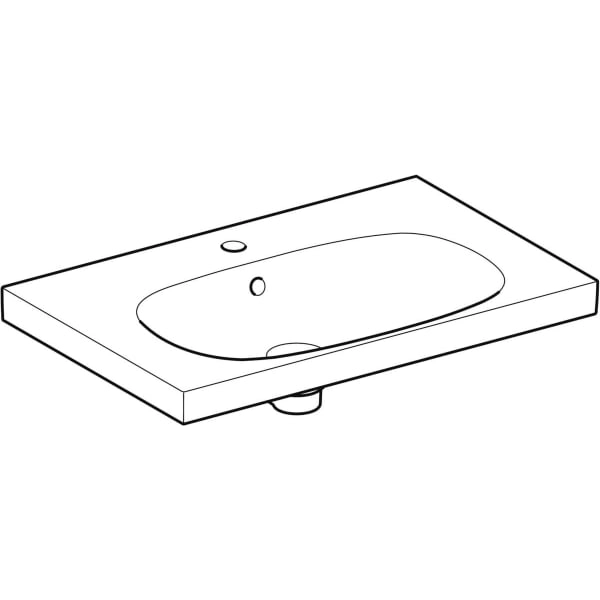 Wandwaschtisch mit Ablagefläche „Acanto“, rechteckig, Ablagefläche links und rechts 75 × 48,2 cm 