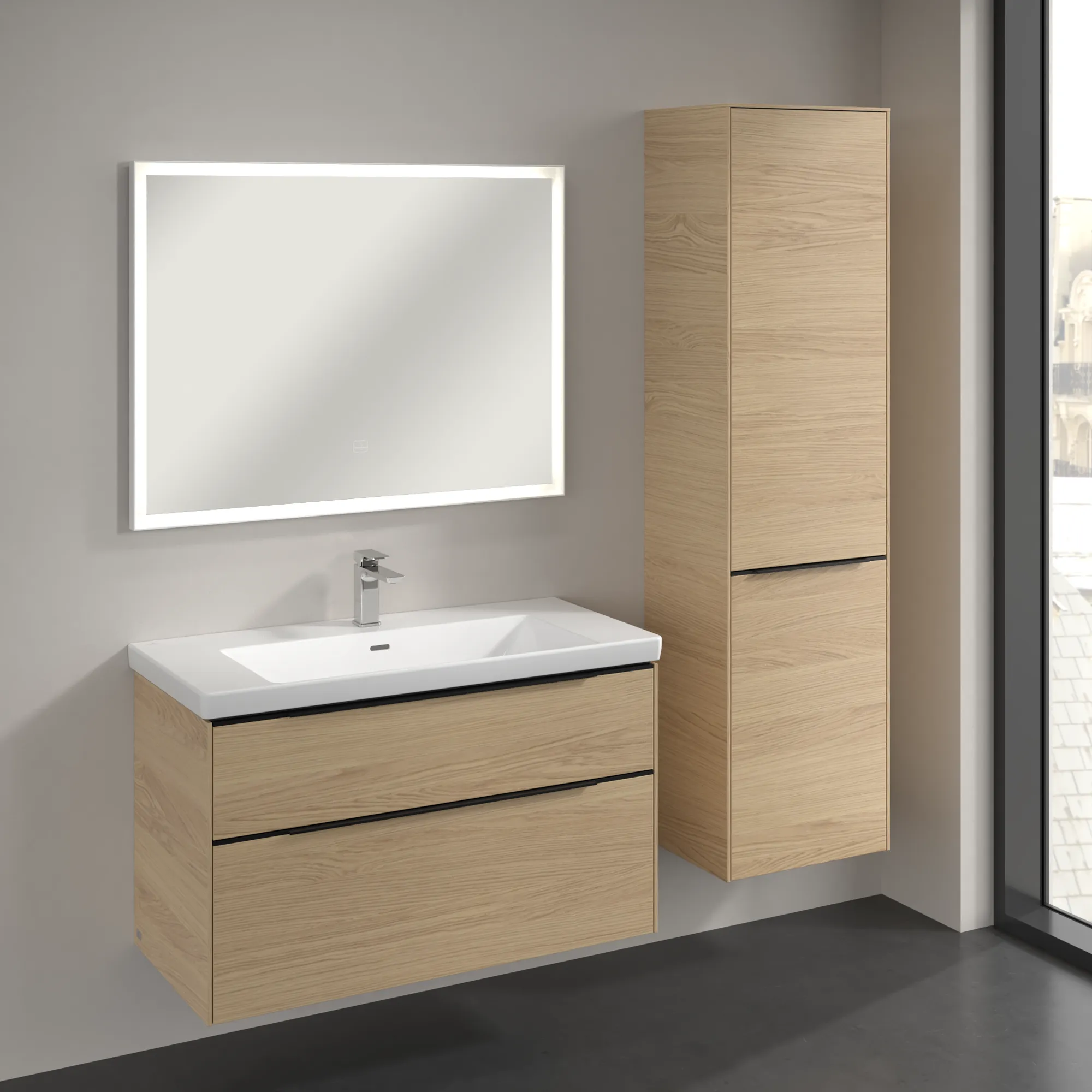 Villeroy & Boch Hochschrank mit Wäschekorb-Klappe „Subway 3.0“ 45 × 171 × 36,2 × 36,2 cm 1 Tür, 1 Wäscheklappe, 1 × fixer Fachboden, Anschlag: rechts, 2 × Glasfachboden, 1 Tür, Anschlag rechts Villeroy & Boch Hochschrank mit Wäschekorb-Klappe „Subway 3.0“ 45 × 171 × 36,2 × 36,2 cm 1 Tür, 1 Wäscheklappe, 1 × fixer Fachboden, Anschlag: rechts, 2 × Glasfachboden, 1 Tür, Anschlag rechts