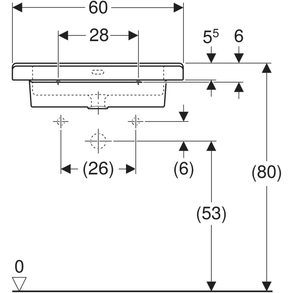 Waschbecken „Renova Comfort“ in weiß alpin