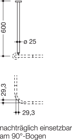 HEWI Deckenabhängung „System 900“ 7 × 7 cm