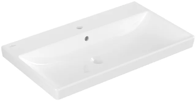 Villeroy & Boch Wandwaschtisch „Avento“ 800 × 470 × 165 mm, für Becken mittig, Hahnlochposition mittig, mit Hahnlochbohrung in Weiß Alpin Villeroy & Boch Wandwaschtisch „Avento“ 800 × 470 × 165 mm, für Becken mittig, Hahnlochposition mittig, mit Hahnlochbohrung in Weiß Alpin