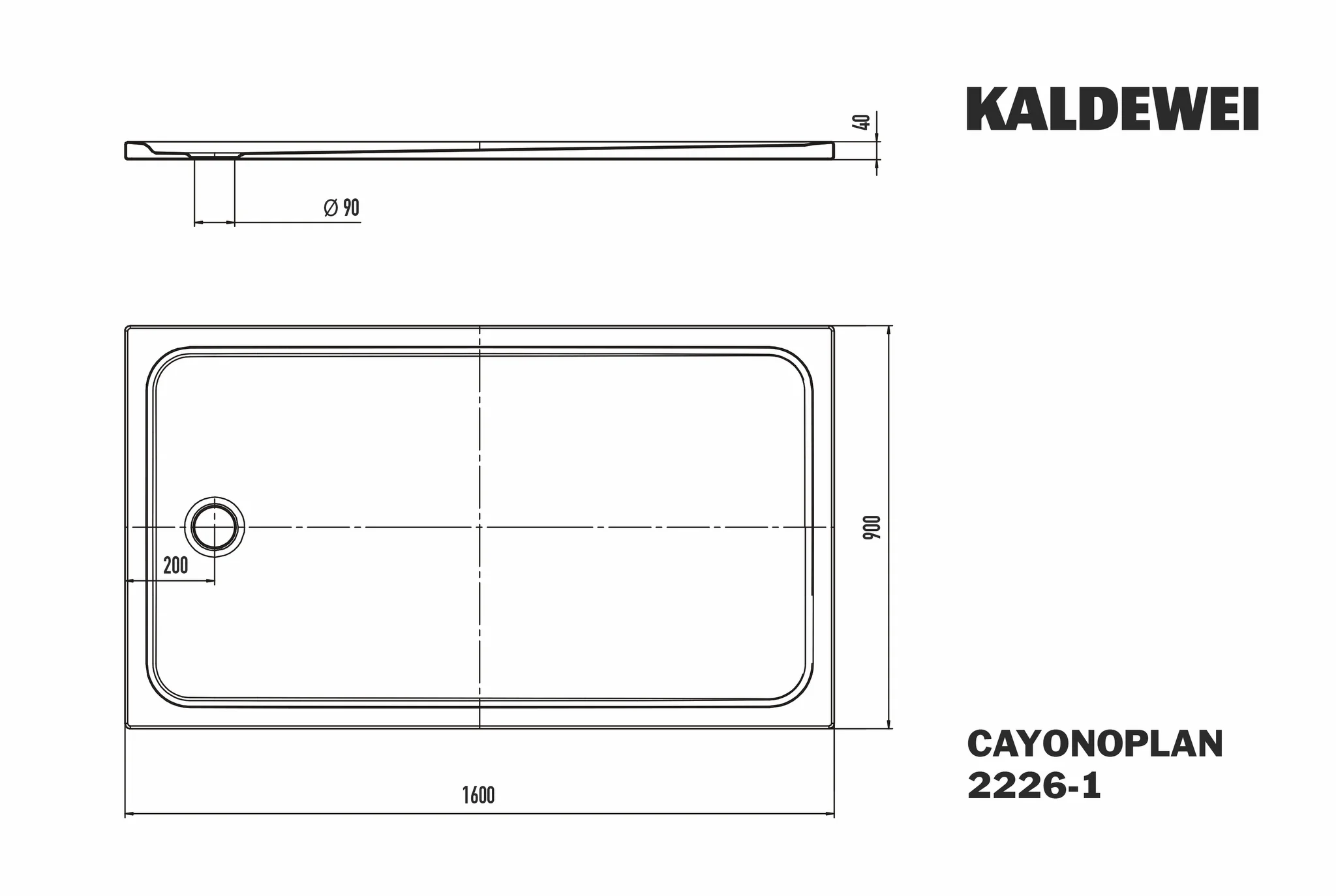 Kaldewei CAYONOPLAN Duschfläche, 900x1600 mm, schwarz matt mit Perl-Effekt, bodeneben, seitlicher Ablauf Kaldewei CAYONOPLAN Duschfläche, 900x1600 mm, schwarz matt mit Perl-Effekt, bodeneben, seitlicher Ablauf