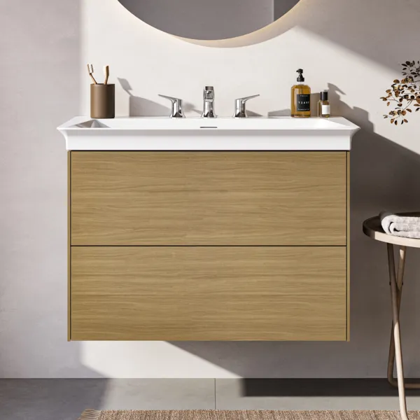 Ideal Standard Waschtischunterschrank „Conca“ 80 × 54,3 × 44 cm Eiche hell Furnier