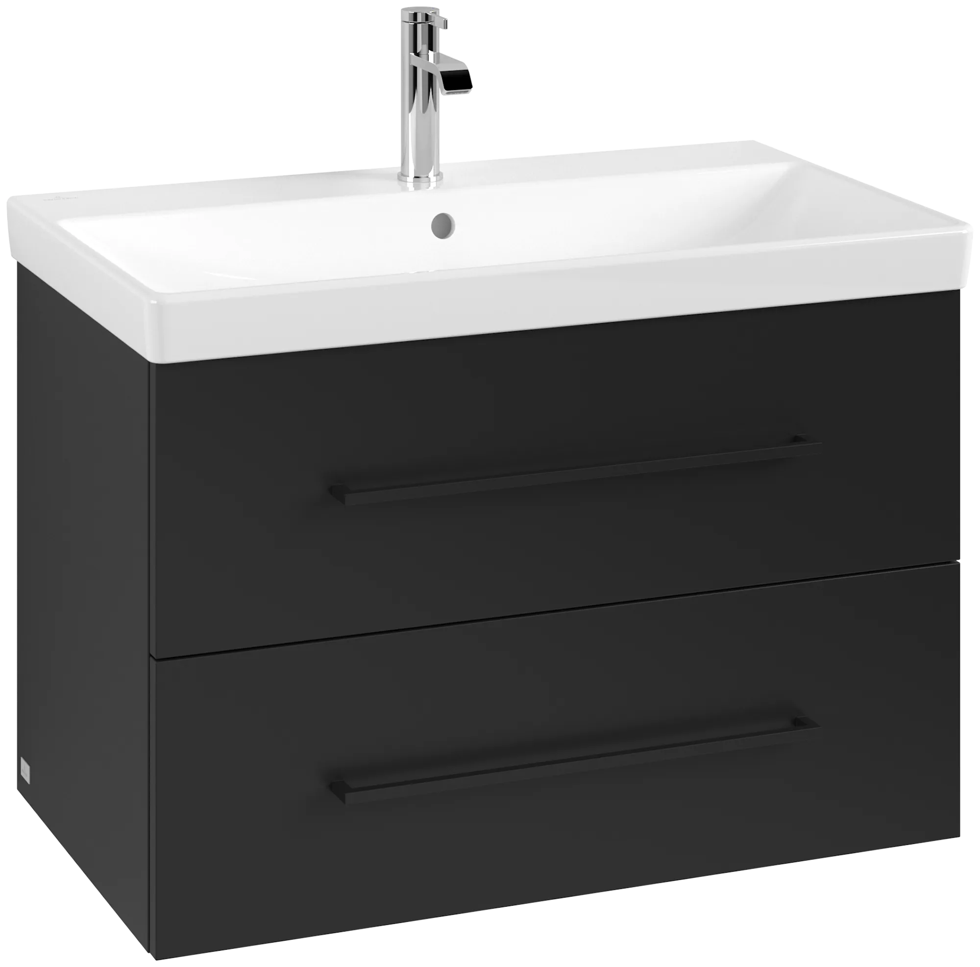 Villeroy & Boch Waschtischunterschrank „Avento“ für Schrankwaschtisch 78 × 51,4 × 45,2 × 45,2 cm Volcano Black, Soft Closing