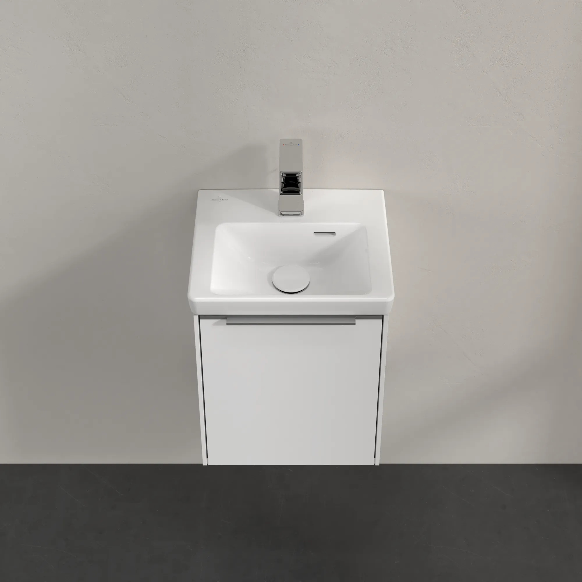 Villeroy & Boch Waschtischunterschrank mit Tür „Subway 3.0“ für Schrankwaschtisch 351 × 429 × 309 mm Pure White, 1 Tür, für Becken mittig, Anschlag rechts