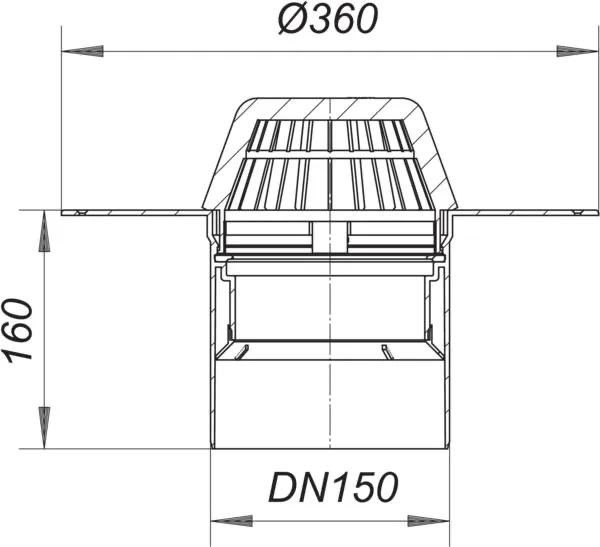 Dachablauf 62 PVC, DN 150
