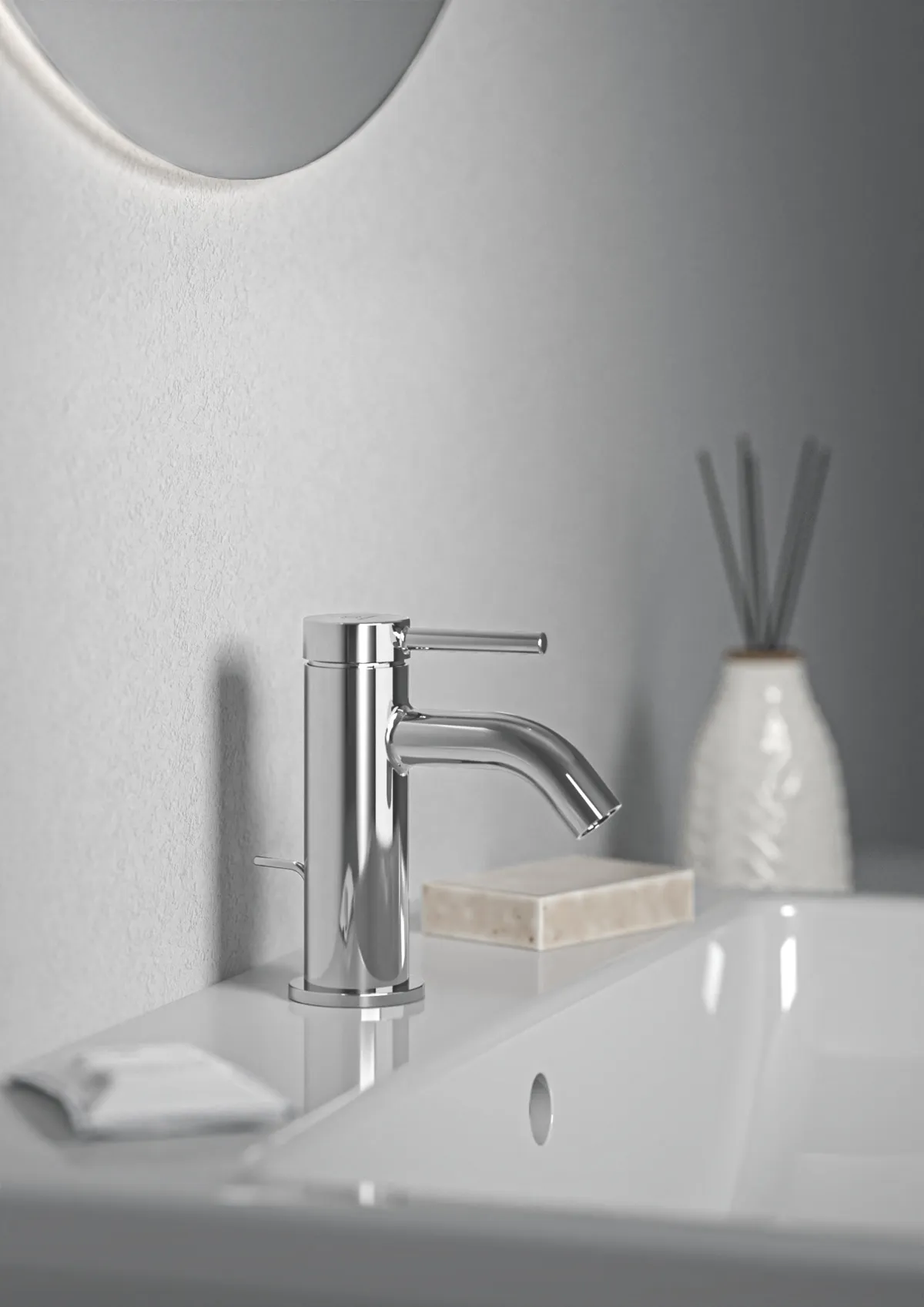 Waschtischarmatur Ceraline Nuovo H65 Ausladung 90mm mit Ablaufgarnitur BlueStart Chrom Waschtischarmatur Ceraline Nuovo H65 Ausladung 90mm mit Ablaufgarnitur BlueStart Chrom