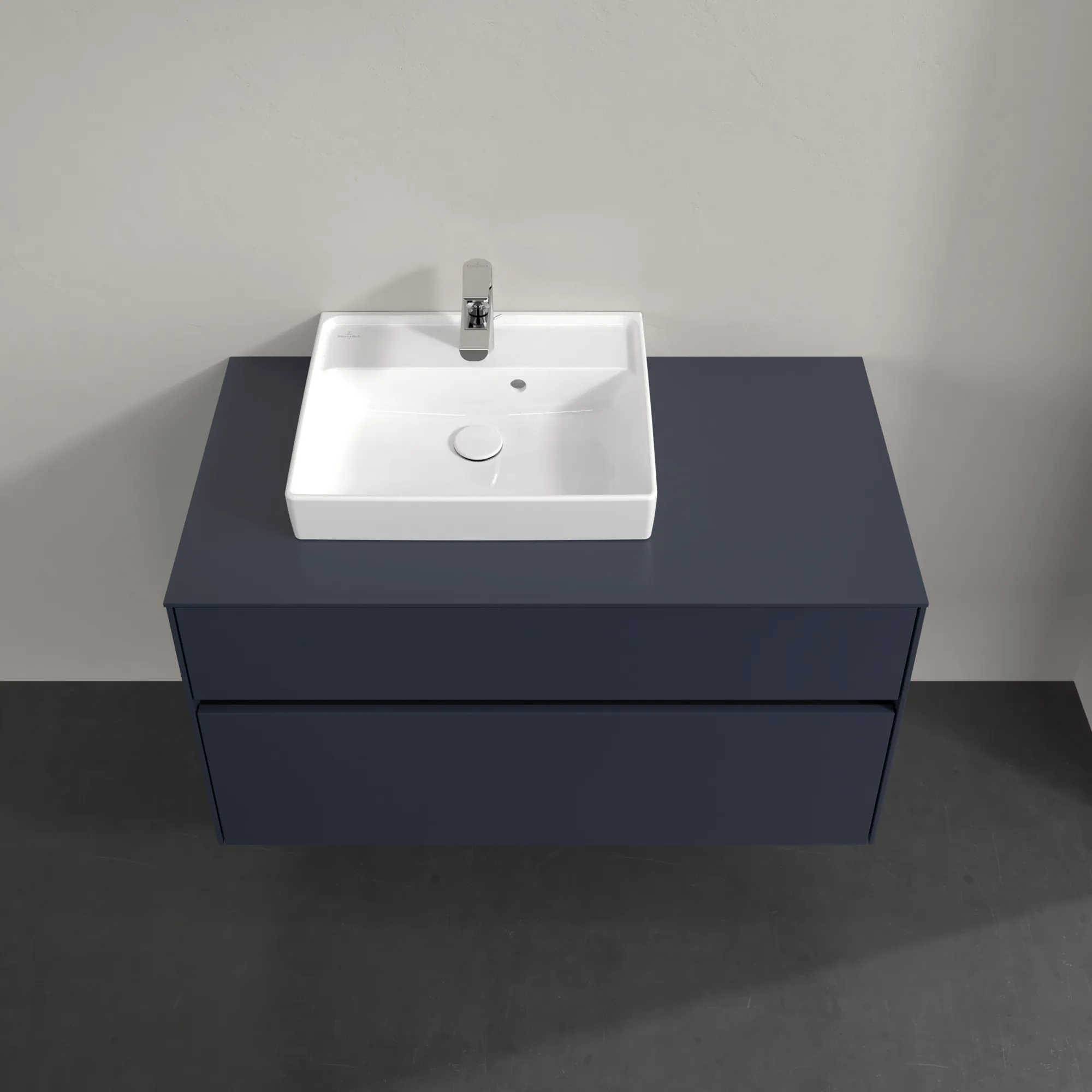 Villeroy & Boch Waschbeckenunterschrank Collaro C01400 Marine Blue 1000x500mm Eckig mit SoftClosing und 2 Auszügen