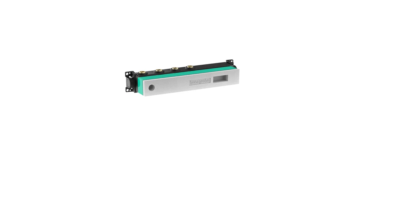 Hansgrohe RainSelect Grundkörper für 2 Verbraucher – schallentkoppelt, horizontal montierbar, DN15/DN20, Rp 3/4, Einbautiefe 87–122 mm
