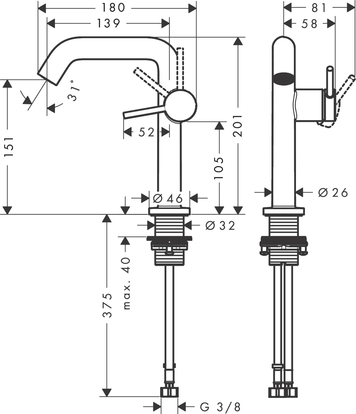 Tecturis S Einhebel-Waschtischmischer 150 Fine CoolStart mit Push-Open Ablaufgarnitur Chrom Tecturis S Einhebel-Waschtischmischer 150 Fine CoolStart mit Push-Open Ablaufgarnitur Chrom