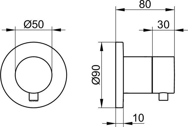 IXMO 59541011001 Absperrventil UP DN15 IXMO Comfort, rund verchromt