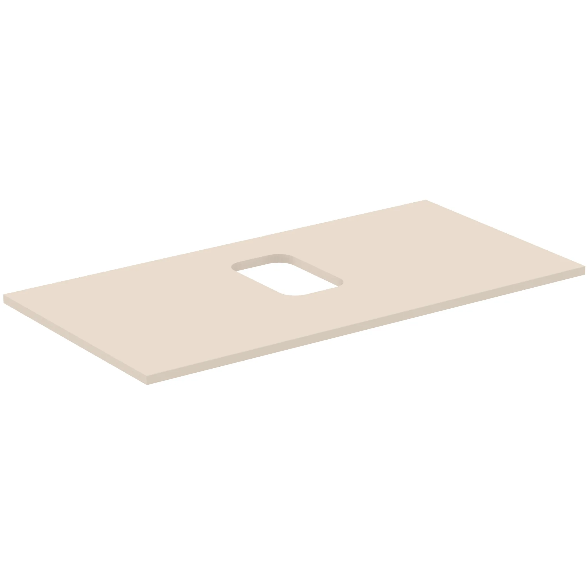 Waschtischplatte i.life B mittiger Ausschnitt für eine Schale 1002x507x18mm Weiß matt