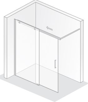 HSK Duschabtrennung Walk-In Schiebetür 2-teilig „K2P“ Walk in Glas Chinchilla, Profile Chromoptik (Alu Hochglanz poliert), H: 2000 mm HSK Duschabtrennung Walk-In Schiebetür 2-teilig „K2P“ Walk in Glas Chinchilla, Profile Chromoptik (Alu Hochglanz poliert), H: 2000 mm