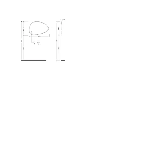 LUMA Spiegel 60x60 H3 cm LED & Entfeuchter 6000 K 980 Lumen