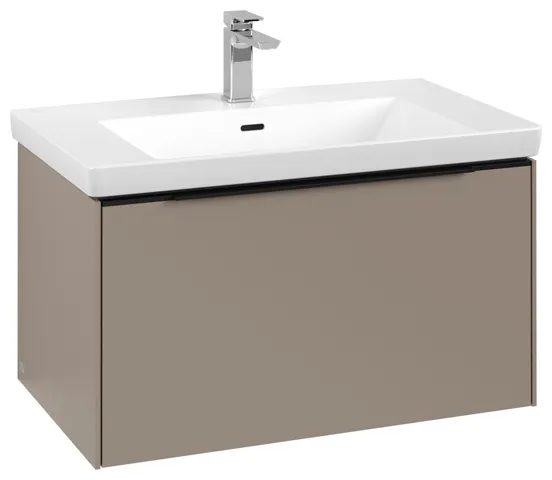 Villeroy & Boch Waschtischunterschrank „Subway 3.0“ für Schrankwaschtisch 772 × 429 × 478 mm Taupe, für Becken mittig