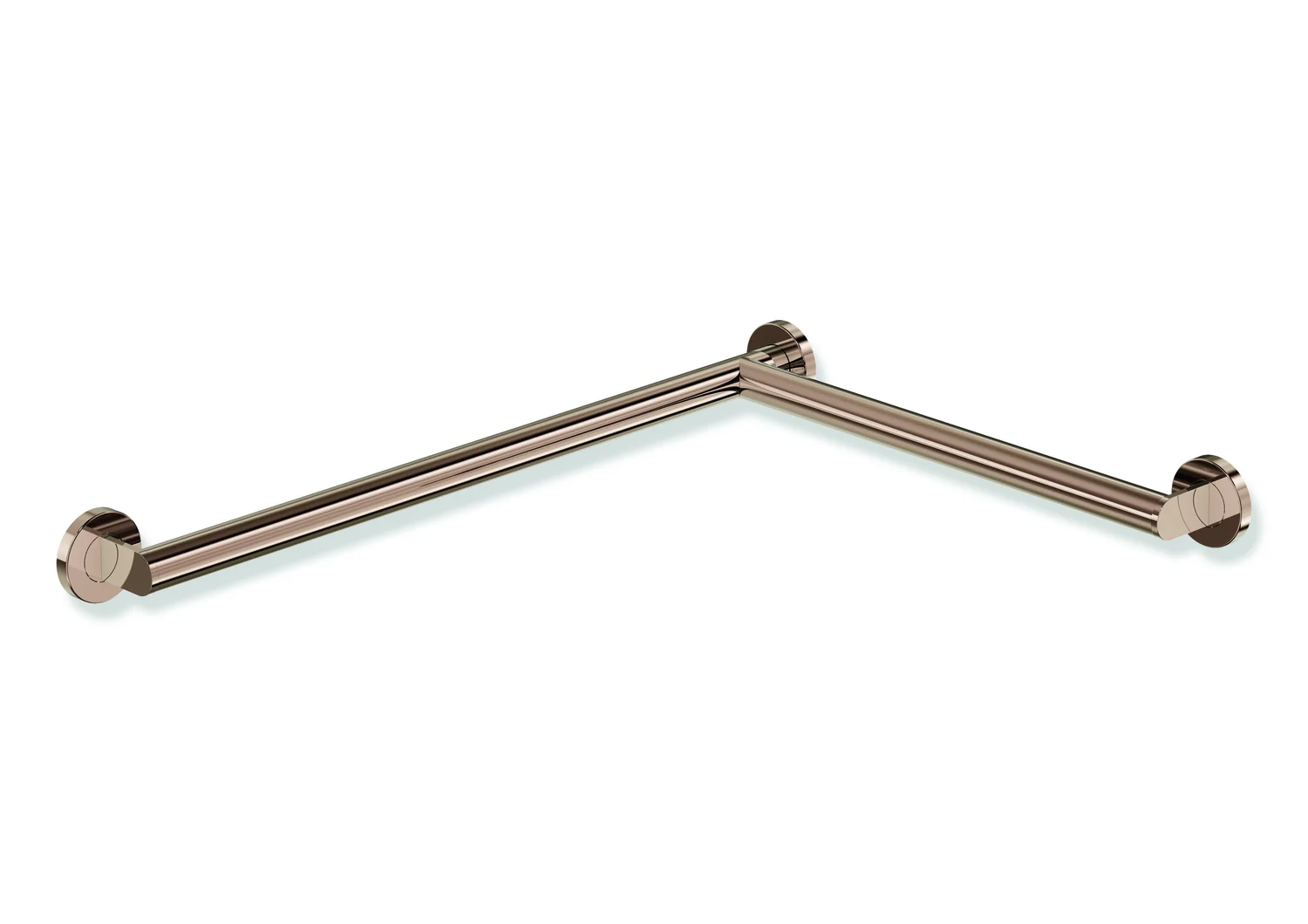 HEWI Dusch- und Wannenhandlauf System 900, PVD Kupfer glänzend, 32 mm Durchmesser, 947 x 495 mm Länge, 70 mm tief, rechts