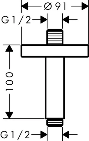 Decken-Anschlussstück Axor DN15 100mm chrom