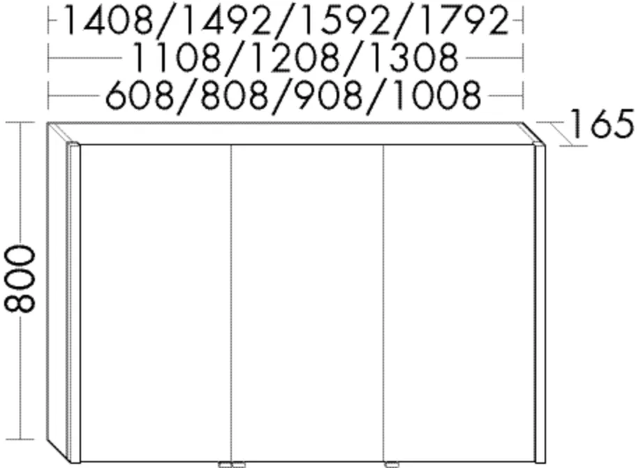Spiegelschrank Sys30 von burgbad - beidseitig verspiegelt, LED-Beleuchtung mit Kalt-/Warmweiß und Dimmfunktion, Anthrazitgrau, H. 800 mm, B. 1108 mm, T. 165 mm