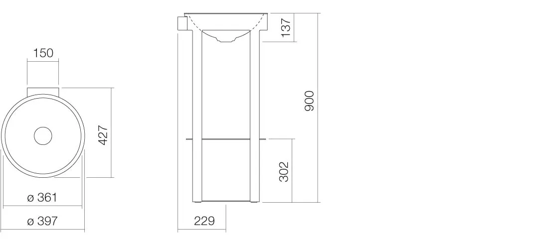 Waschbecken „RX-Serie“ 397 × 900 mm, ohne Hahnlochbohrung in Alpinweiß Waschbecken „RX-Serie“ 397 × 900 mm, ohne Hahnlochbohrung in Alpinweiß