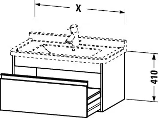 Duravit Waschtischunterschrank wandhängend „Ketho“ 65 × 41 × 45,5 cm in Betongrau Matt