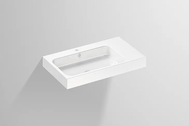 Waschbecken „SR-Serie“ 472 × 127 mm, links, Hahnlochposition mittig mit ProShield Waschbecken „SR-Serie“ 472 × 127 mm, links, Hahnlochposition mittig mit ProShield