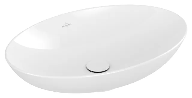 Villeroy & Boch Aufsatzwaschtisch aus TitanCeram „Loop & Friends“ 620 × 420 × 150 mm, ohne Hahnlochbohrung in Weiß Alpin Villeroy & Boch Aufsatzwaschtisch aus TitanCeram „Loop & Friends“ 620 × 420 × 150 mm, ohne Hahnlochbohrung in Weiß Alpin