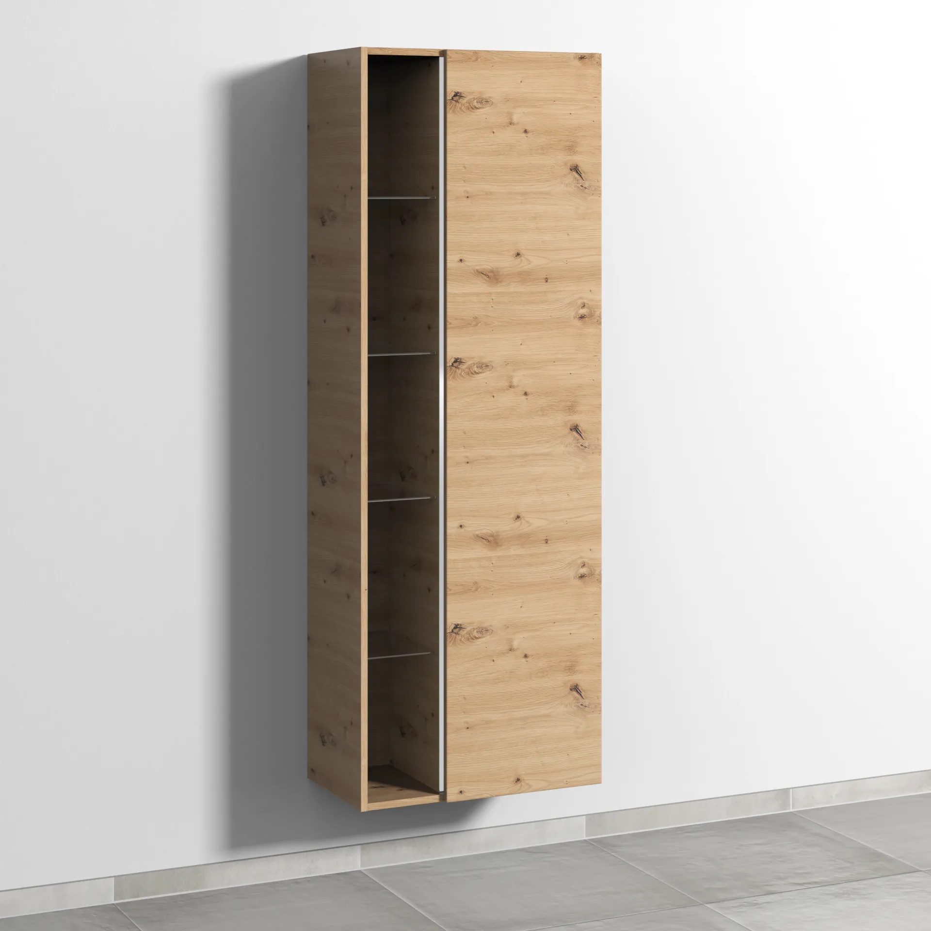 Sanipa Stauraumschrank „3way“ 600 × 1700 × 345 mm Anschlag rechts, in Eiche Natural-Touch, Anschlag rechts
