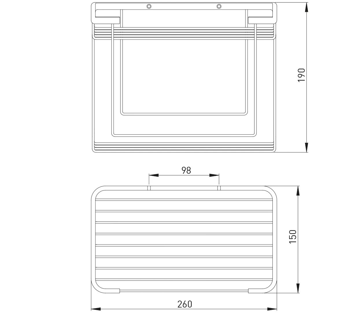ASW Gästehandtuchkorb chrom mit Ablage ASW Gästehandtuchkorb chrom mit Ablage