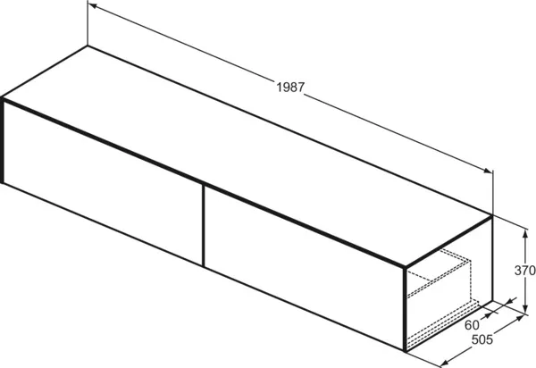 Ideal Standard Waschtischunterschrank „Conca“ 198,7 × 37 × 50,5 cm Sunset matt lackiert Ideal Standard Waschtischunterschrank „Conca“ 198,7 × 37 × 50,5 cm Sunset matt lackiert