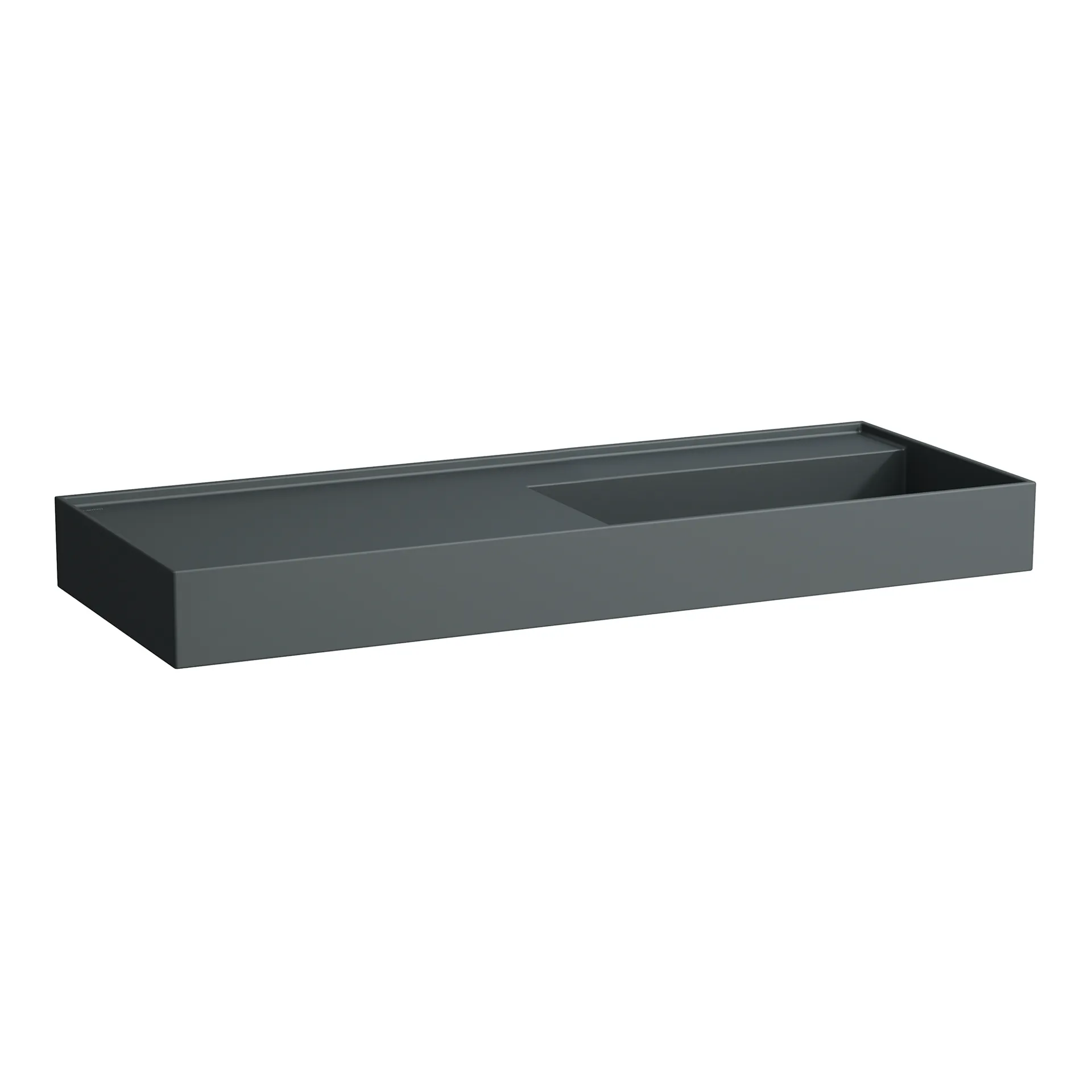 Laufen Waschtisch Kartell by Laufen 1200x460x120 mm graphit matt versteckter Ablauf mit Ablage links Laufen Waschtisch Kartell by Laufen 1200x460x120 mm graphit matt versteckter Ablauf mit Ablage links