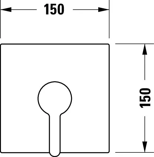 C.1 Einhebel-Brausemischer Unterputz eckig, Auslauf 77 Breite 150 mm