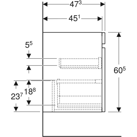 Geberit Waschtischunterschrank Nussbaum hickory / Melamin Holzstruktur Geberit Waschtischunterschrank Nussbaum hickory / Melamin Holzstruktur