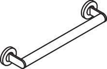 Haltegriff mobil, Edelstahl, pulverbeschichtet, Achsmaß 400 mm, Durchmesser 32 mm, in Farbe DC (Schwarz tiefmatt)