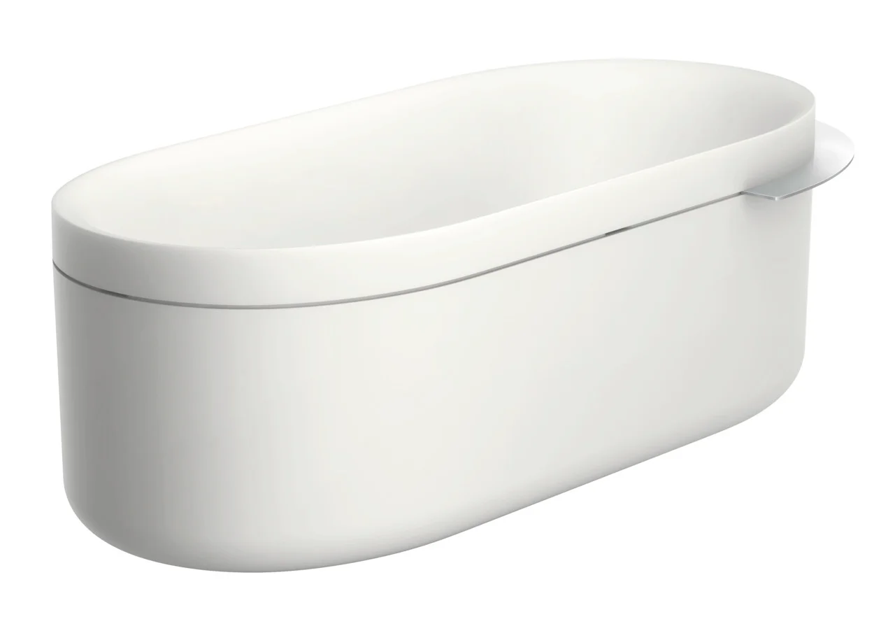 Hansgrohe AXOR Suite Badewanne, freistehend, weiß-chrom, 1900 x 850 mm, Einstiegshöhe 631 mm, Füllhöhe ca. 355 mm, Liegefläche 1685 x 627 mm