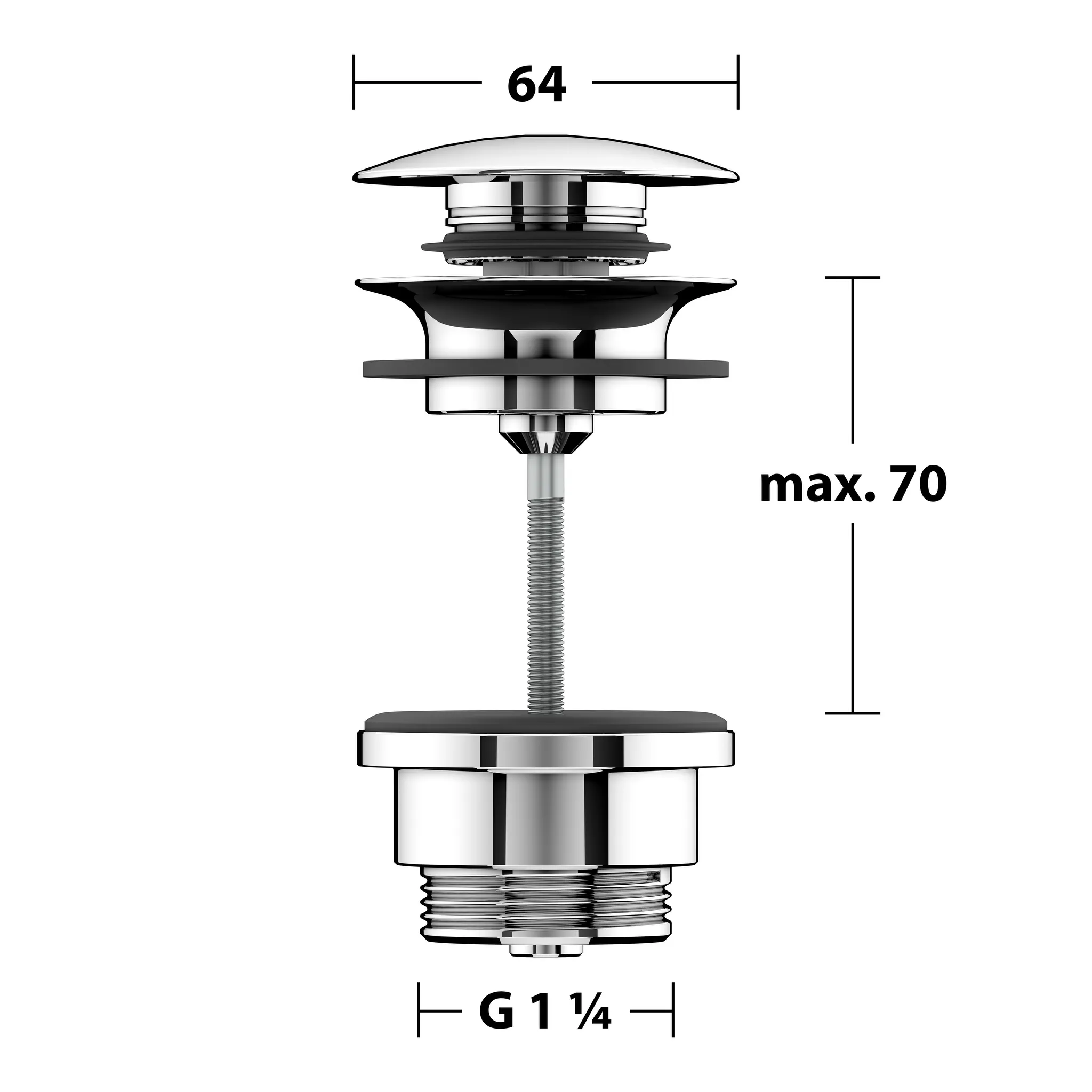 Armaturenzubehör 59902010000 Ablaufgarnitur G 1 1/4 Push-Open verchromt Armaturenzubehör 59902010000 Ablaufgarnitur G 1 1/4 Push-Open verchromt