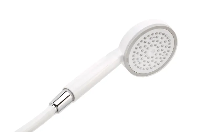 HEWI Handbrause, 1-Strahl mit soft-clean Antikalnoppen, Strahlart: Rain, Kunststoff, Weiß HEWI Handbrause, 1-Strahl mit soft-clean Antikalnoppen, Strahlart: Rain, Kunststoff, Weiß