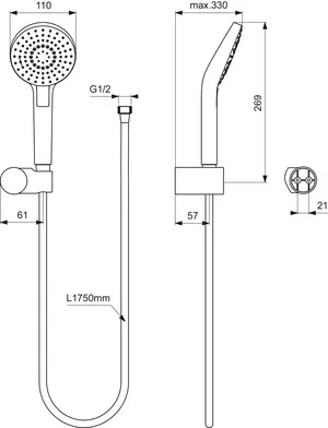 Armaturen-Paket Ceratherm Navigo Chrom, Brausethermostat Unterputz Bausatz 2 für Fertigmontage, Wandanschlussbogen Unterputz, Handbrause-Set, Kopfbrause, Wandanschluss Armaturen-Paket Ceratherm Navigo Chrom, Brausethermostat Unterputz Bausatz 2 für Fertigmontage, Wandanschlussbogen Unterputz, Handbrause-Set, Kopfbrause, Wandanschluss