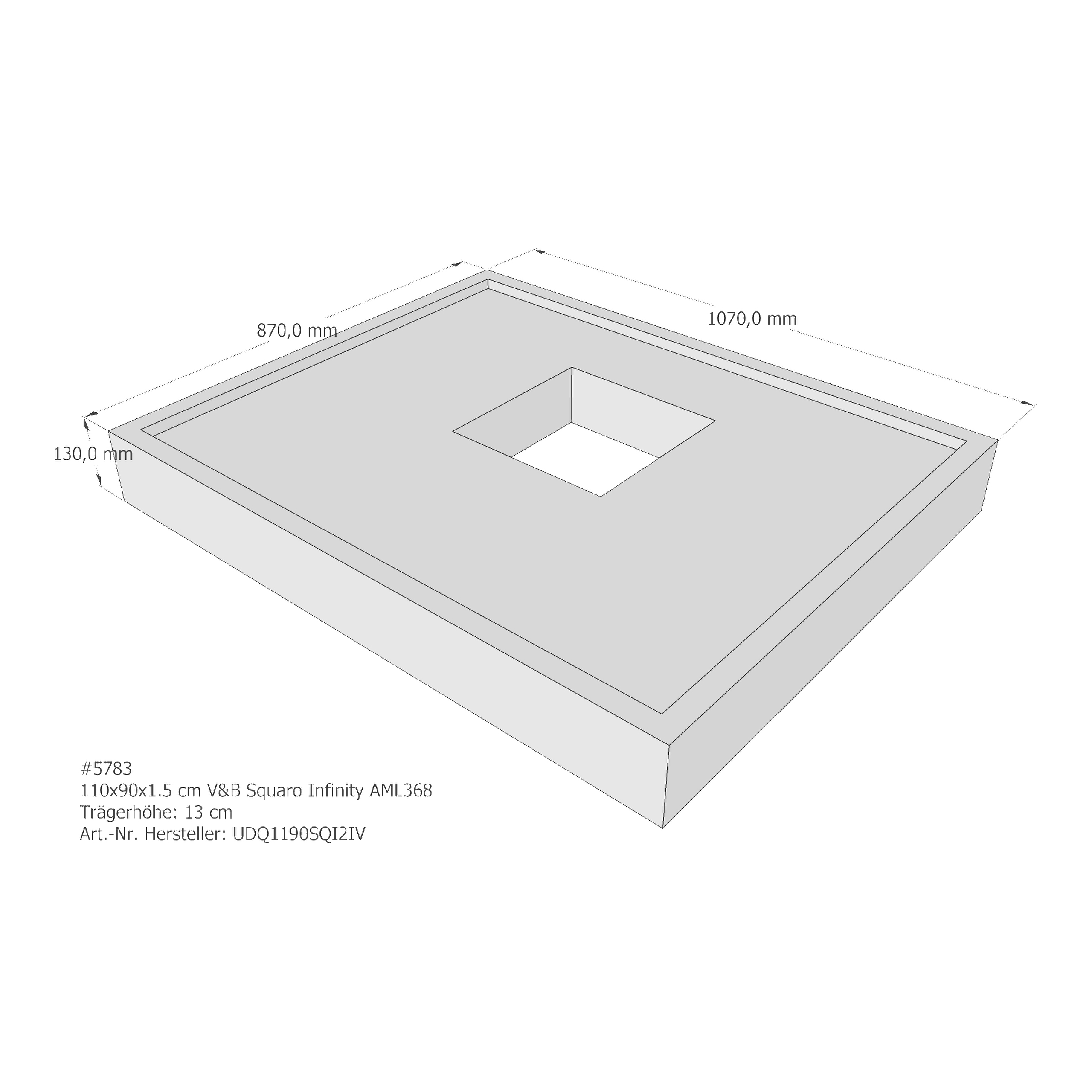 Duschwannenträger für Villeroy & Boch Squaro Infinity 110 × 90 × 1,5 cm