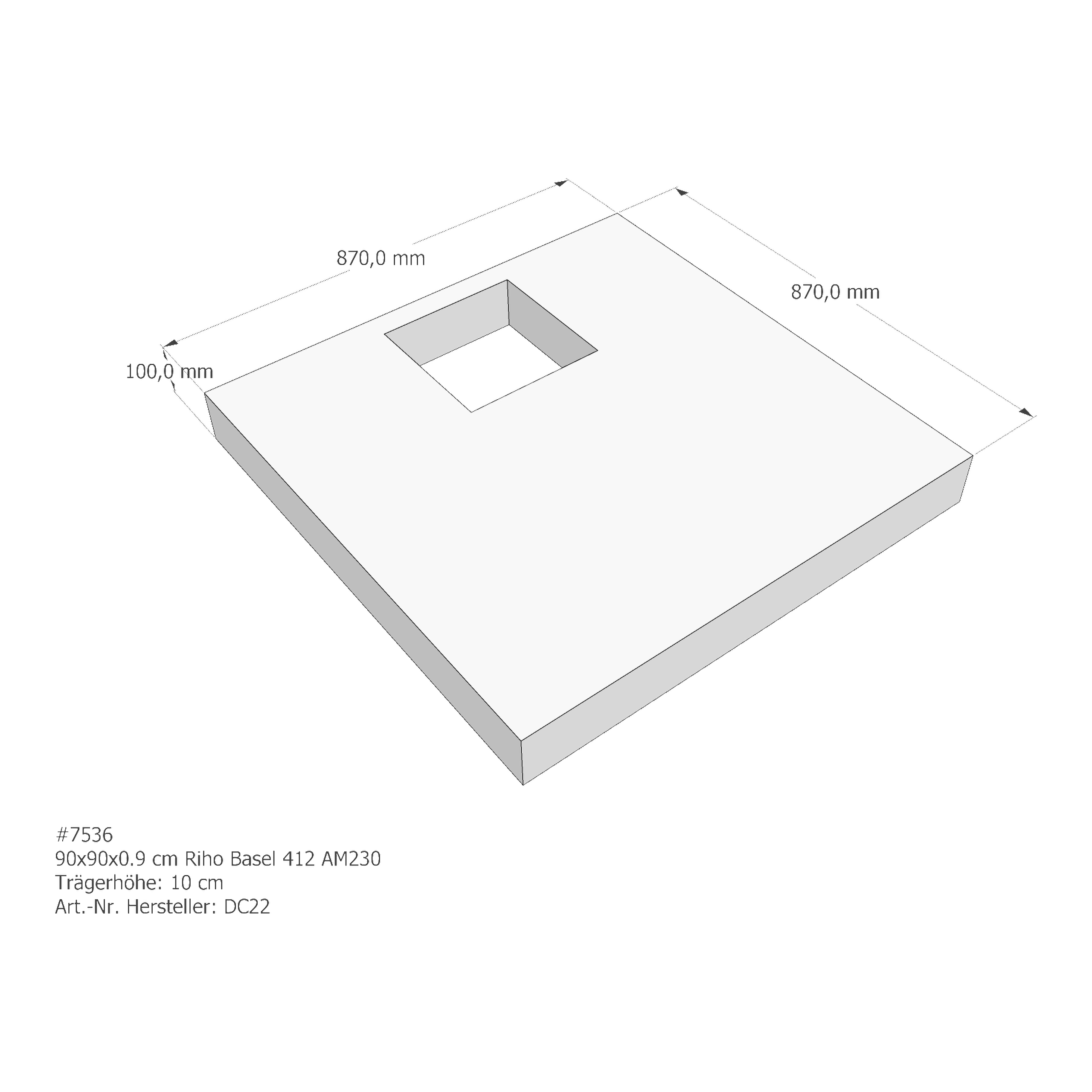 Duschwannenträger für Riho Basel 412 90 × 90 × 0,9 cm