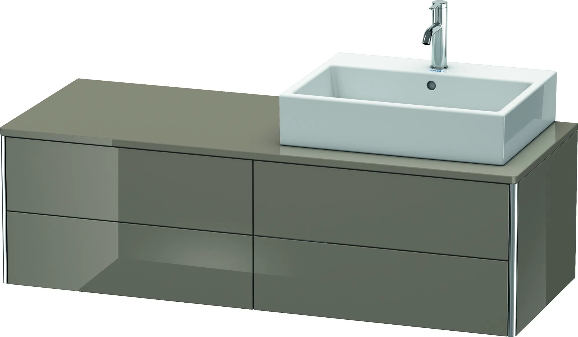 Duravit Waschtischunterschrank wandhängend „XSquare“ 140 × 40 × 54,8 cm Flannel Grey Hochglanz Duravit Waschtischunterschrank wandhängend „XSquare“ 140 × 40 × 54,8 cm Flannel Grey Hochglanz