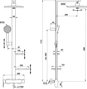 Ideal Standard Duschsystem „Alu+“