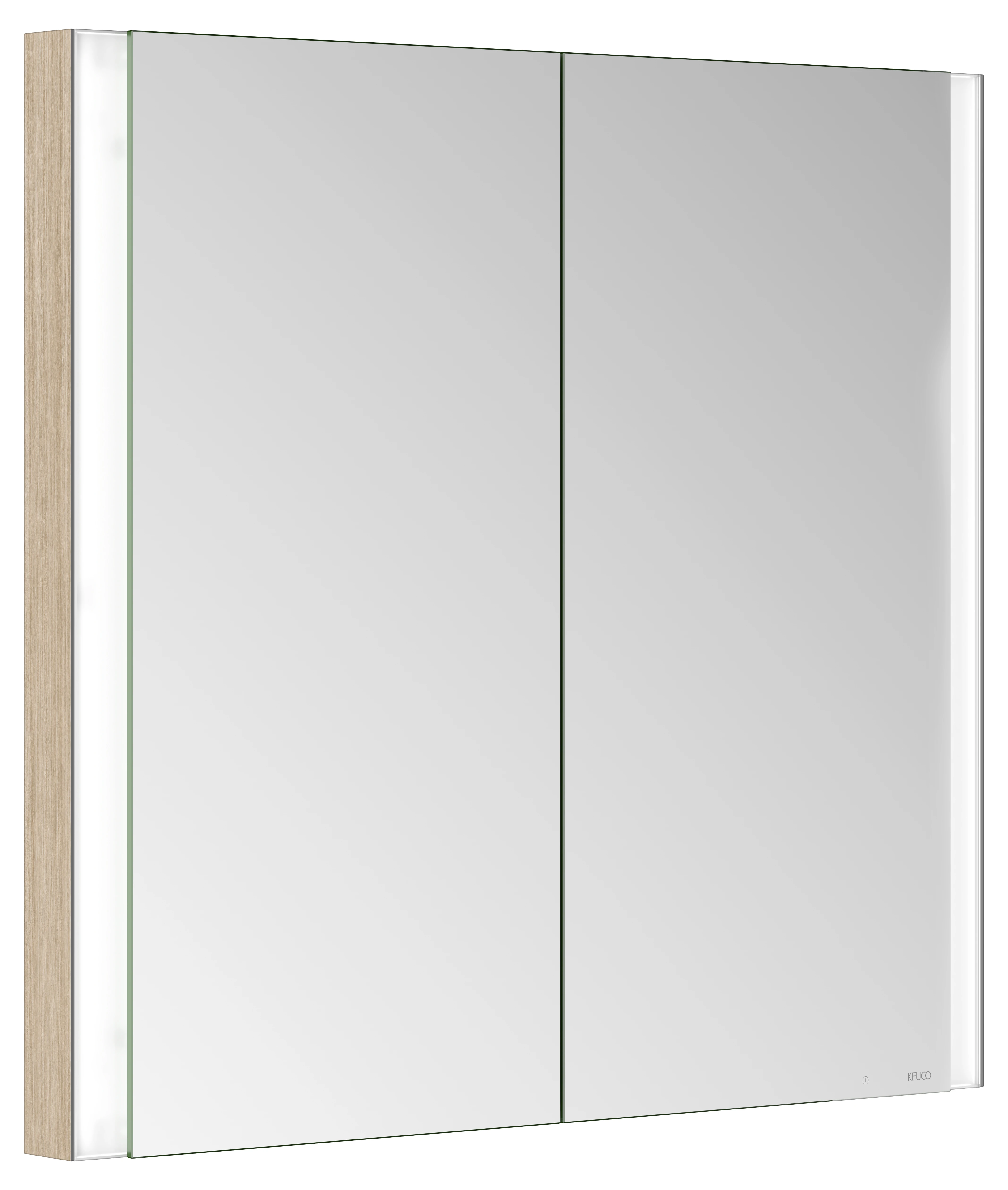 KEUCO SOMARIS Spiegelschrank Wandeinbau 2-türig 800x710x115mm Eiche hell